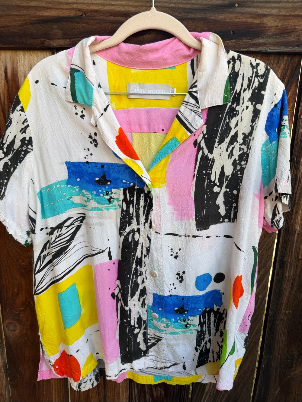 Vintage abstract Jams World retro button down shirt